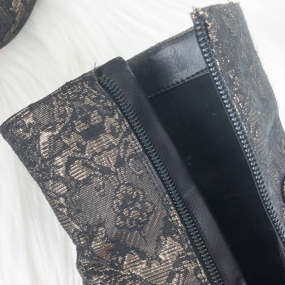 MARC FISHER Newbia Floral Brocade Booties Black - Picture 7 of 8